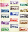 USSR - CIRCA 1958: Soviet stamps with the capitals of the republ USSR - CIRCA 1958: Soviet stamps with the capitals of the republ