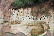 Bird nests on cliffs, sandstone Bird nests on cliffs, sandstone