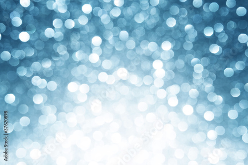 Photo: Blue defocused lights winter background Blue defocused lights winter background