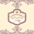 Vintage template with floral background