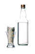 one hundred polish zloty in a glass
