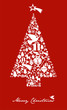 Vektor: Christmas icon set in tree shape with star Christmas icon set in tree shape with star