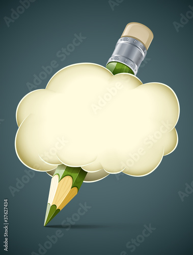 Vector: creative artistic concept pencil in cloud vector illustration creative artistic concept pencil in cloud vector illustration