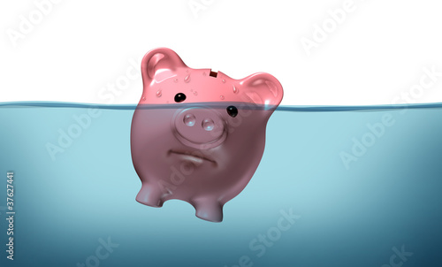 Illustration: Drowning in debt Drowning in debt