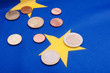 Euro Coins on EU Flag