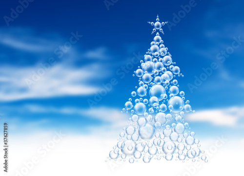 Illustration: bubble shape xmas tree bubble shape xmas tree