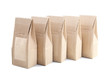 row of boxes from the goffered cardboard on a white background