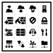 Icons set hosting – square series