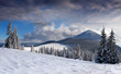 Beautiful winter landscape in the mountains