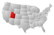 Map of the United States, Utah highlighted