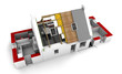 Residential roof structure red