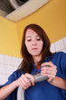 Female apprentice plumber