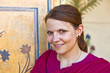 portrait of beautiful caucasian woman in Amber Fort