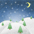 Snow field night recycle paper craft for background
