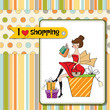 pretty young woman who is happy that she went shopping