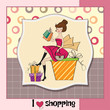 pretty young woman who is happy that she went shopping