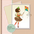 cute teens who are playing with a kite