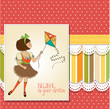 cute teens who are playing with a kite