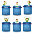 Blue web boxes with characters Blue web boxes with characters