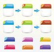 Set of colorfull blank web boxes