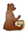 Vector: bear with honey bear with honey