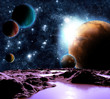 Abstract image of a planet with water. Find new sources and tech