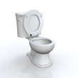 3D WC vor weissem Hintergrund