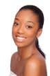 Young beautiful african woman, Isolated over white background