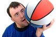 man with down syndrome with basketball man with down syndrome with basketball