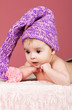 beautiful baby in knitted cap