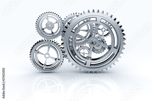 Illustration: gear machinery and titanium concept gear machinery and titanium concept