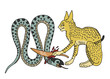 Snake Apep decapitated by Ra in the form of the Great Cat Snake Apep decapitated by Ra in the form of the Great Cat