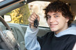 Photo: Teen driver behind the wheel with keys Teen driver behind the wheel with keys
