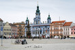 City Hall of Ceske Budejovice and fountain Samson