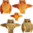 Vektor: vector set decorative owls vector set decorative owls