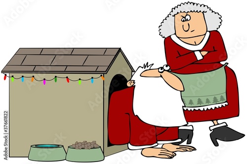 Illustration: Santa In The Dog House Santa In The Dog House