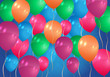 Colorful balloons flying in the air