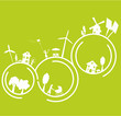 Vector: mère et enfant dans un monde écologique mère et enfant dans un monde écologique