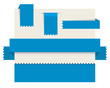 Blue paper tags - Vector ribbons