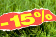 soldes de 15 % sue de l'herbe