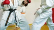 Martial arts instructor training  students