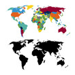 Colored and Black World Map