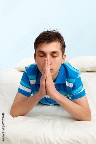 Photo: Teenager praying Teenager praying