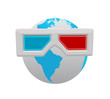 3D Globe Wearing a Sunglasses