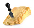 Parmesan cheese with knife Parmesan cheese with knife