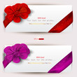 Collection of gift cards with ribbons. Vector  background