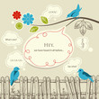 Blue birds talking communication concept