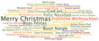 Tag Cloud Fröhliche Weihnachten in 56 Sprachen