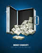 case with dollars money concept vector illustration EPS10.