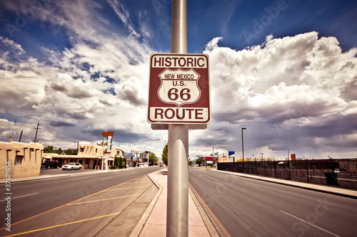 Photo: Historic route 66 route sign Historic route 66 route sign